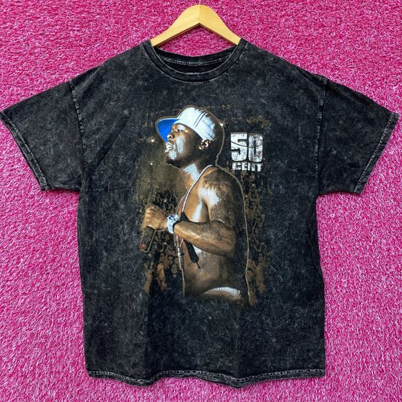50 Cents Get Rich or Die Tryin Mineral Wash T-Shirt Large - Picture 1 of 4